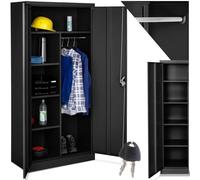 tectake® Armoire Casier de Rangement Vestiaire Bureau en Metal 180x80x40cm avec 2 Portes verrouillables, 6 étagères de Rangement, Armoire avec Serrure Mobilier Bureau