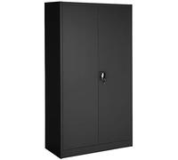 tectake Armoire Casier de Rangement Vestiaire Bureau en Metal 180x90x40cm avec 2 Portes verrouillables, 6 étagères de Rangement, Armoire avec Serrure Mobilier Bureau
