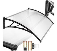 tectake® Auvent Marquise de Porte Exterieur en Polycarbonate Transparent et Indéformable Simple et Rapide à Installer Auvents Protection Pluie Porte d'entrée Maison Fenêtre Vitrine - 150 x 93 cm
