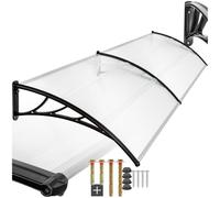 tectake® Auvent Marquise de Porte Exterieur en Polycarbonate Transparent et Indéformable Simple et Rapide à Installer Auvents Protection Pluie Porte d'entrée Maison Fenêtre Vitrine - 300 x 93 cm
