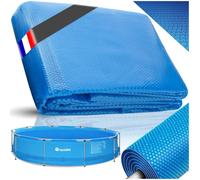 tectake® Bâche chauffante Piscine Ronde Ø3,81m Bleu Bâche de Protection Solaire & Chauffage Piscine Hors Sol Spa Piscines tubulaires, Adaptable à la Taille souhaitée, Chauffage Solaire