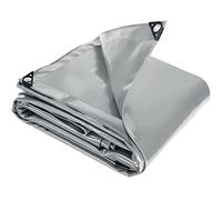 tectake® Bâche de Protection Exterieur imperméable en PVC Solide et Résistante Œillets pour Fixation Bache Etanche Multiusages Moto Velo Barbecue Salon de Jardin Bassin - 4 x 5 m - 550 g/m² - Gris