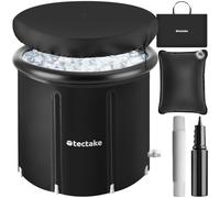 tectake® Bain nordique Ø 75 x 75 cm, Bain froid 320 Litres, Baignoire à glace Sac de transport et Coussin d’eau, Baignoire pliable adulte, Ice bath, Recuperation musculaire Cryothérapie, Sport maison