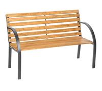 tectake® Banc de Jardin Solide en Bois Naturel laqué et Acier, Banquette de Jardin Banc Noir Résistant aux intempéries, Mobilier pour Amenagement Balcon Terrasse Veranda Pergola