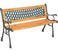 tectake Banc de jardin Tamara L 128 x P 51 x H 73 cm, en bois et en fonte, couleur brun