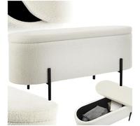 tectake® Banc de Rangement Bout de lit Coffre Bouclette Banc Entree Pouf Chambre Dressing Chambre Adulte Repose Pied Tabouret Coiffeuse Meuble Salon Maison Cosy Coffre a Jouet Meuble Rangement Enfant