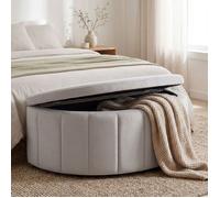 TECTAKE - banc rembourré - Banquette rembourrée Moon, velours doux, avec rangement, capacité 150 kg, 108 x 48 x 39 cm - gris