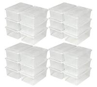 tectake Boîte Transparente à Chaussure avec Couvercle Rangement empilable Stockage | 33x23x12cm | - diverses quantités - (4x6 | no. 402006)