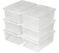 tectake Boîte Transparente à Chaussure avec Couvercle Rangement empilable Stockage | 33x23x12cm | - diverses quantités - (1x6 | no. 401685)