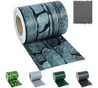 tectake® Brise Vue Jardin en PVC pour Grillage et Cloture, Brise Vue Paravent Exterieur Pare Soleil Protection UV Occultant Grillage Rigide Pare Vent Jardin - Rouleau 70 m x 19 cm - Motif Ardoises