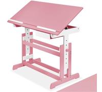 tectake® Bureau Enfant réglables en Hauteur 7 Positions 63-94 cm, Rangement Plateau de Bureau inclinable Bois 109 x 55 cm, avec Tiroir idéal Dessin, devoirs, activités manuelles pour Chambre Enfant