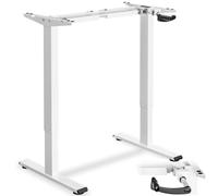 tectake® Cadre de Bureau réglable, Manivelle, Largeur Variable, Max. 70 kg | 84-129 x 60 x 71-121 cm, Ajustement continu avec Mécanisme manuel, Acier époxy robuste, Installation rapide, blanc
