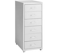 tectake® Caisson Bureau Meuble de Rangement Armoire de Bureau métallique Industriel 41 x 28 x 69 cm Meuble tiroir Rangement avec 6 Tiroirs pour Rangement Papier administratif
