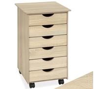 TecTake® Caisson de Bureau 65 x 36 x 40 cm Caisson à roulettes Bois Bureau Enfant Tour de Rangement à tiroirs Organisation Bureau Rangement sous Bureau Range Document Meuble tiroir Support imprimante