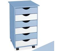 TecTake® Caisson de Bureau 65 x 36 x 40 cm Caisson à roulettes Bois Bureau Enfant Tour de Rangement à tiroirs Organisation Bureau Rangement sous Bureau Range Document Meuble tiroir Support imprimante