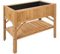 tectake® Carré Potager de Jardin sur Pied surélevé en Bois, Bac à semis Jardiniere Bois avec Rangement pour Les Outils, pour Amenagement Serre de Jardin - 119 x 57 x 90 cm