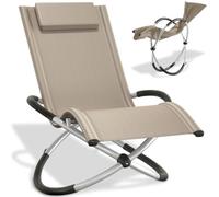Bain de soleil Paulina ergonomique, pliable, 150 kg - beige