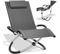 Bain de soleil Paulina ergonomique, pliable, 150 kg - gris