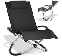Bain de soleil Paulina ergonomique, pliable, 150 kg - noir