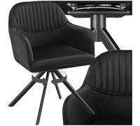 tectake® Chaise pivotante de Salle à Manger Moderne Fauteuil Salon Velours Chaise Ergonomique Rembourrée Confortable Chaise Design Meuble Salon pour Salle à Manger, Salon, Coiffeuse, Chambre, Cuisine