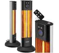 tectake® Chauffage Electrique Infrarouge Silencieux Chauffage exterieur terrasse réglable économique 500W, 1000W & 1500W Chauffages d'appoint pour Jardin, Balcon, Chambre, Salon, Table à langer