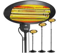 Chauffage extérieur - TECTAKE - Radiateur infrarouge SOLARIS MONOLITH 2000W réglable en hauteur avec 3 puissances - Noir