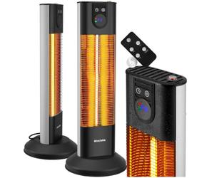 tectake® Chauffage Electrique Infrarouge Silencieux Chauffage exterieur terrasse réglable économique 500W, 1000W & 1500W Chauffages d'appoint pour Jardin, Balcon, Chambre, Salon, Table à langer
