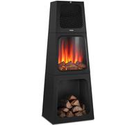 tectake® Cheminée électrique sur Pied, 45 x 35 x 120 cm, 2 Niveaux de Chauffage 900 et 1800W, Cheminee Electrique Effet Flamme, Contrôle par Thermostat, Cheminée Electrique Poele Electrique Chauffage