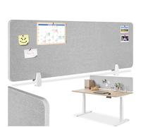 tectake® Cloison Amovible sans percage pour Bureau Anti-Bruit et Protection visuelle, Paravent Interieur, idéal Open Space et télétravail pour insonorisation, Montage Facile, Accessoires Bureau