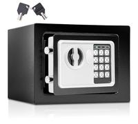 tectake® Coffre fort à serrure electronique, 17 x 23 x 17 cm, Coffre fort discret encastrable, Bijoux Documents, Passeport, Bureau, Chambre, Affichage LED, Signal sonore, Clés de secours