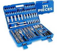 tectake® Coffret douille cliquet, 171 Pièces (Douilles douille liquet), Malette outils, Jeux de douilles, Douille torx, Boite à outils, Outillage mecanique auto, Coffret cliquet