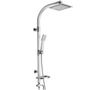 tectake® Colonne de douche 49 x 20 x 110 cm, Colonne salle de bain en Aluminium, Tete de douche et Douchette, Anti calcaire, Pommeau de douche, Effet pluie, Raccordements DIN, Baignoire, Salle de bain
