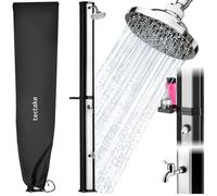 TECTAKE - douche solaire - Douche solaire Ofanto 35 l, 35 l, jusqu'à 60 °C, pomme de douche pivotante 360°, mitigeur réglable - noir