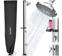 tectake® Douche Solaire multifonctionnelle Eau Chaude 20L, Pommeau de Douche Effet de Pluie, Porte-Savon et Housse de Protection, Douche Solaire exterieure Jardin, Piscine, Camping, Spa, Sauna, Plage