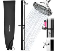 tectake® Douche Solaire multifonctionnelle Eau Chaude 35L, Pommeau de Douche Effet de Pluie, Porte-Savon et Housse de Protection, Douche Solaire exterieure Jardin, Piscine, Camping, Spa, Sauna, Plage