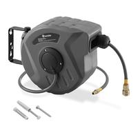 tectake® Enrouleur pneumatique avec tuyau air comprimé 10 m, raccord rapide 1/4, Support mural rotatif à 180° et amovible, 8-12 bars, Dévidoir automatique Enrouleur tuyau air comprimé Atelier Garage