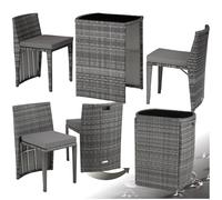 tectake® Ensemble Salon de Jardin encastrable 2 Personnes, Poly Rotin et Aluminium, Ensemble Fauteuil Salon et Table de Jardin, Coussins Inclus, Mobilier de Jardin pour Amenagement Balcon Terrasse