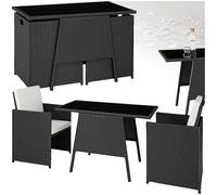 tectake® Ensemble Salon de Jardin encastrable en Poly Rotin 2 Personnes Ensemble Fauteuil Salon et Table de Jardin, Coussins Inclus, Mobilier de Jardin pour Amenagement Balcon Terrasse