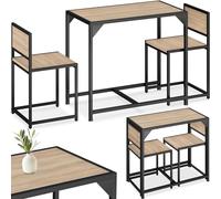 tectake Ensemble Table et 2 chaises Ensemble de Salle à Manger Groupe de sièges Meuble pour Salle à Manger - diverses Couleurs (Marron Beige)