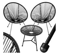 tectake® Ensemble Table et Chaises Acapulco Salon de Jardin Exterieur Table de Bistrot Bar, Structure en Acier lâqué époxy, Mobilier de Jardin Amenagement Balcon Terrasse