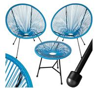 tectake® Ensemble Table et Chaises Acapulco Salon de Jardin Exterieur Table de Bistrot Bar, Structure en Acier lâqué époxy, Mobilier de Jardin Amenagement Balcon Terrasse