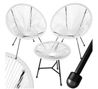 tectake® Ensemble Table et Chaises Acapulco Salon de Jardin Exterieur Table de Bistrot Bar, Structure en Acier lâqué époxy, Mobilier de Jardin Amenagement Balcon Terrasse