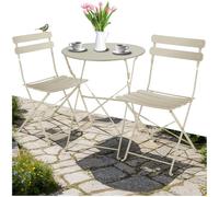 Ensemble table et chaises bistrot Frieda, pliable pour 2 personnes - crème