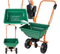 tectake® Épandeur pour Semence Gazon a semer & Fertilisant Gazon Semoir à graines Volume 25L, Grande Roues, pour Engrais Sel de déneigement Sable Graines Fleurs à semer Gravier et semences Jardin