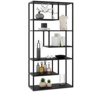 tectake® Étagère Bibliothèque 85x35x188 cm, 7 Etageres, Meuble de Rangement, Meuble industriel, Système anti-basculement, Pieds réglables en hauteur, Rangement Bureau, Salon, Cuisine, Chambre,Dressing