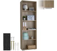 tectake® Étagère Bibliothèque avec 5 étagères Meuble de Rangement Moderne Aspect Bois pour Rangement Bureau, Salon, Cuisine, Chambre, Dressing, Entrée Etagere Rangement Livres