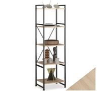 tectake® Étagère Bibliothèque Colonne Meuble de Rangement à 5 Niveaux Meuble Industriel Moderne Structure en Acier et en Bois MDF pour Rangement Bureau, Salon,Cuisine, Chambre, Dressing