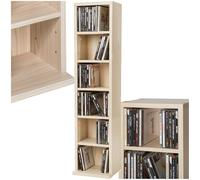 tectake® Étagère Bibliothèque Étagère Rangement CD/DVD pour 102 CDs - 90 x 21 x 20 cm Meuble de Rangement Moderne pour Rangement Bureau, Salon, Chambre, Etagere Rangement Meubles de Salon