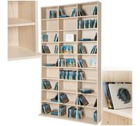 tectake® Étagère Bibliothèque Étagère Rangement CD/DVD pour 1080 CDs - 180x102x23,5 cm Meuble de Rangement Moderne pour Rangement Bureau, Salon, Chambre, Etagere Rangement Meubles de Salon