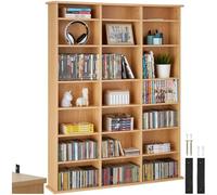 tectake® Étagère Bibliothèque Étagère Rangement CD/DVD pour 840 CDs - 105,5x19x136,5 cm Meuble de Rangement Moderne pour Rangement Bureau, Salon, Chambre, Etagere Rangement Meubles de Salon